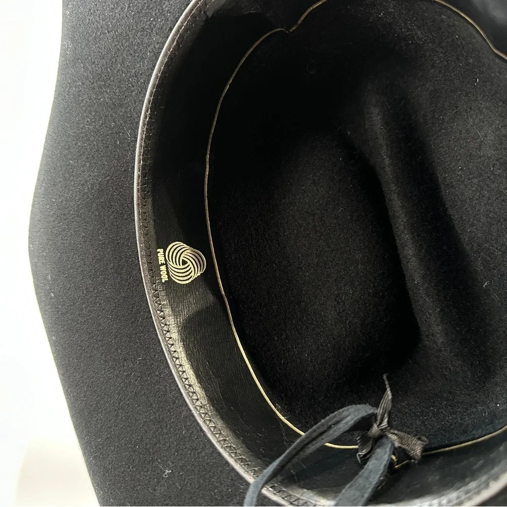 Rodeo Festival Western Black Wool Felt Hat With Concho Band